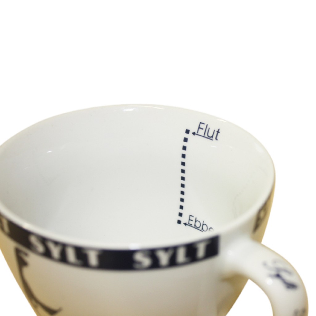 Grosse Sylt Kaffee Teetasse In Blau Weiss Mit Insel Silhouette H B Jensen Gmbh Co Kg